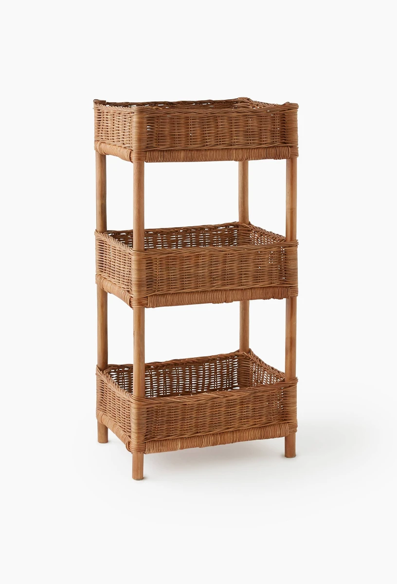 Meuble de rangement, H65x29x36, en rotin