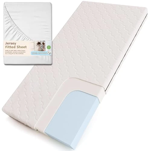 smartwood Matelas 80x180 Enfant – Mousse Matelas 12 cm avec Drap Housse – Mi-fermé H2 Certifié Oeko-TEX – Réversible – Housse Lavable Anti-Allergique et Respirante | Made in EU