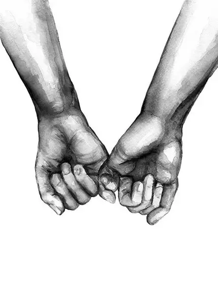 Watercolor hands No3 Affiche