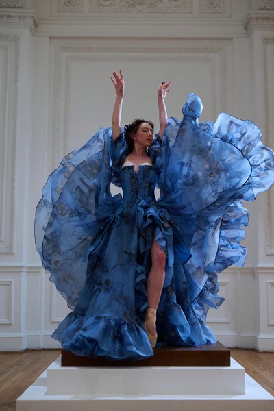 The Blue Dancer In Bloom Gown