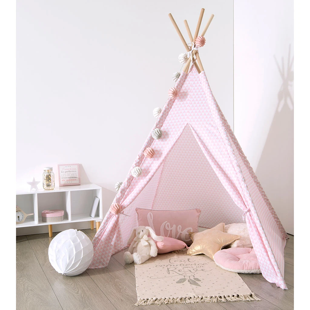 Tipi enfant rose 120x160x120cm - Centrakor