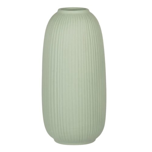 Vase en porcelaine striée verte H15 | Maisons du Monde