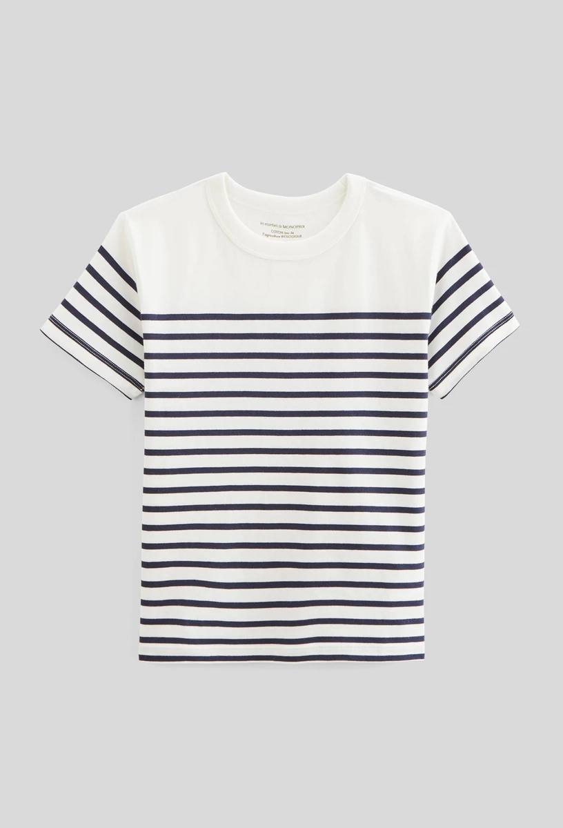 Marinière manches courtes en coton BIO GOTS