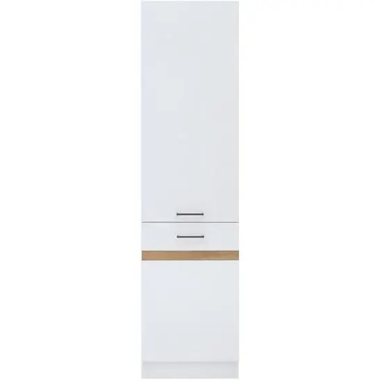 JUNONA Colonne de cuisine 2 Portes ouverture gauche - L 50 x H 196 x P 46 cm - Blanc brillant