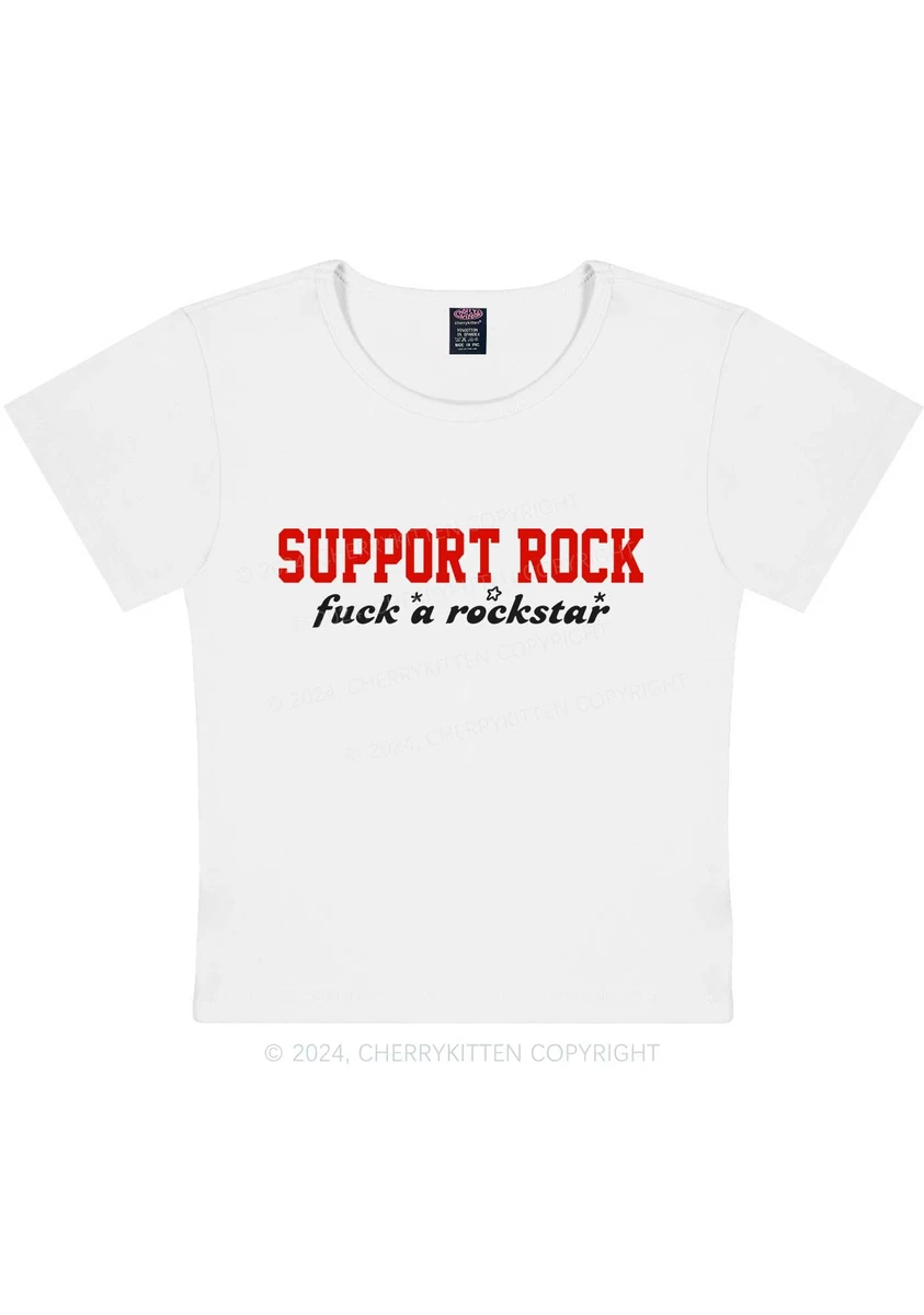 Support Rock Y2K Baby Tee Cherrykitten