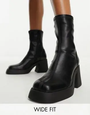 ASOS DESIGN - Radiate - Bottines larges à talon mi-haut - Noir