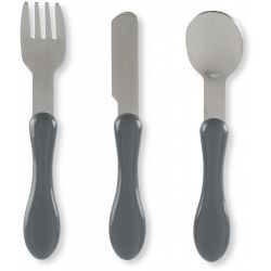 3 Couverts gris foncé