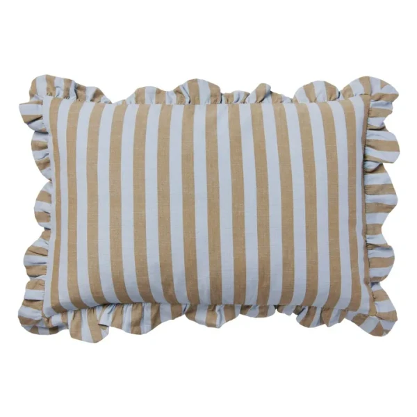 Broste Copenhagen - Housse de coussin rectangulaire Ina - Bleu | Smallable