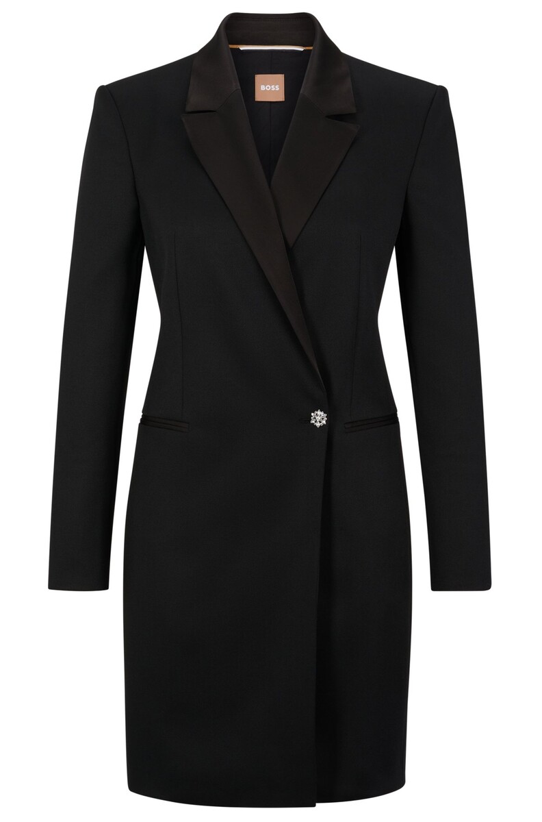 BOSS - Robe Slim Fit style smoking en laine vierge éco-responsable