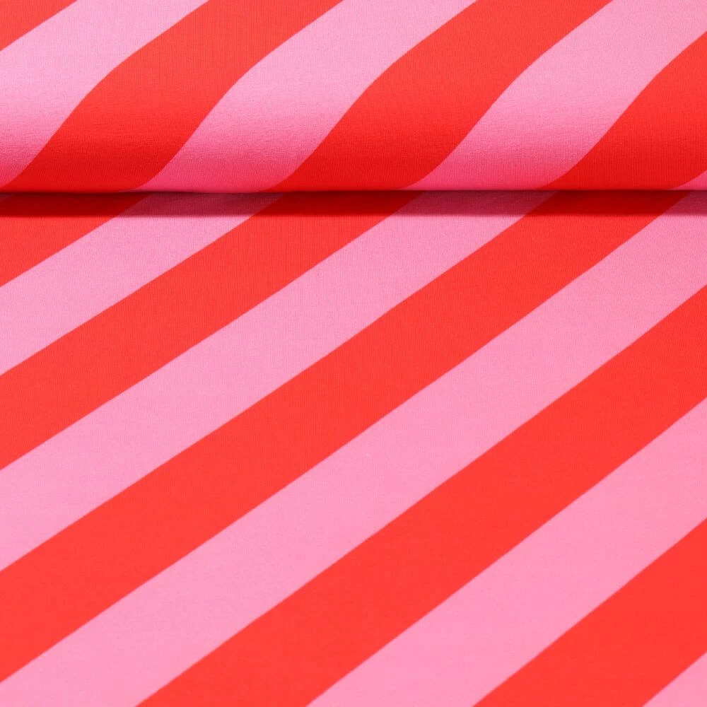 Jersey bio - Hamburger Liebe Impression digitale Stripemania Rose Rouge