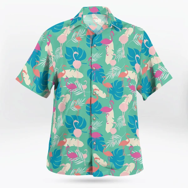 Pastel Flamingo Paradise Hawaiian Shirt Button-Up | Tropi Hawaiian Shirts Store
