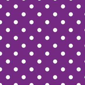 Purple With White Polka Dots - Large Fabric | Spoonflower