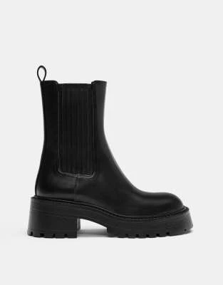Pull&Bear - Bottines chelsea montantes - Noir