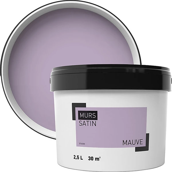 Peinture murale couleur mauve satin 2,5L | Castorama