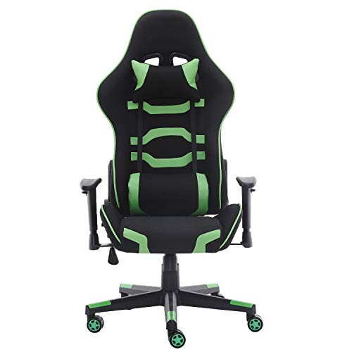 JIASEN Fauteuil de bureau racing au design ergonomique avec dossier haut, accoudoirs, hauteur réglable et soutien lombaire, parfait pour un bureau, une vidéoconférence