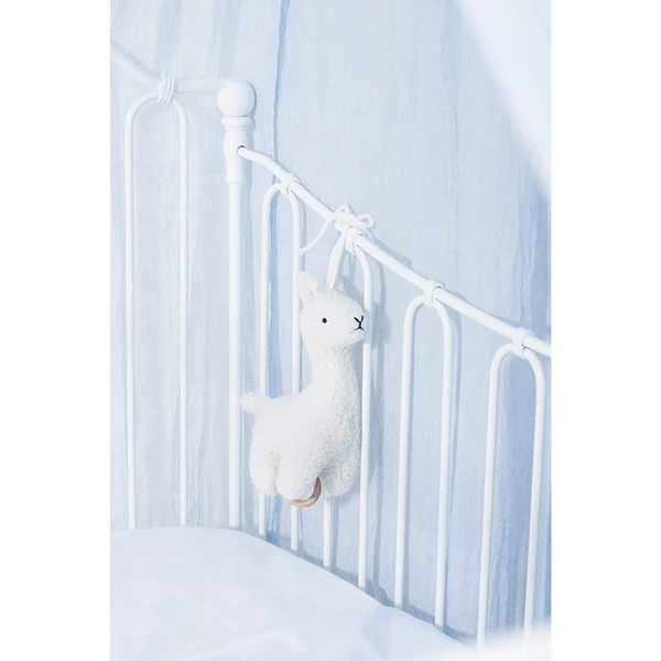 Peluche musicale lama blanc