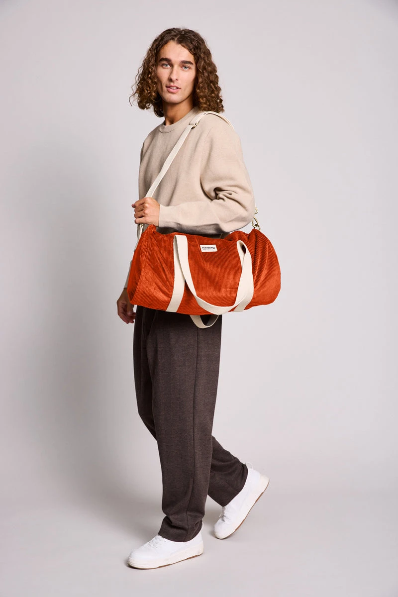 Sac Polochon Sport Simon Brique Velours Bio | Hindbag