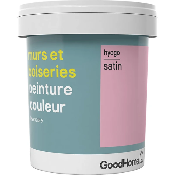 Peinture murs et boiseries GoodHome rose Hyogo satin 0,75L | Castoramapot