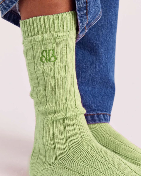 Chaussettes Felice vert sauge