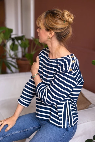 Joli Kit Couture - Marinière Côme marine/écru