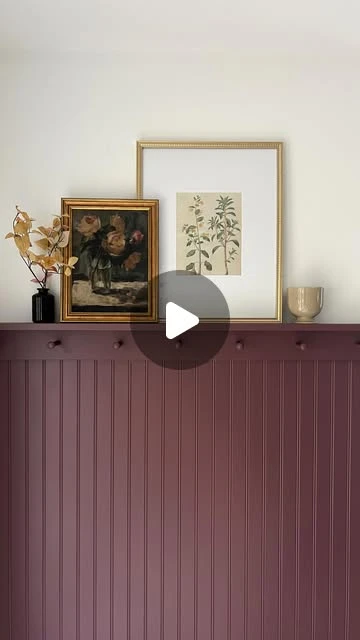 Allison & Megan on Instagram: "This color is SO good!It’s called River Rouge by @sherwinwilliamsand it’s the perfect moody burgundy as we move into Fall🍁#paintinspiration #moodypaintcolors #riverrouge #sherwinwilliamspaint #sherwinwilliamspaints #accentwalls #diyhomeprojects #diyhomeimprovement"