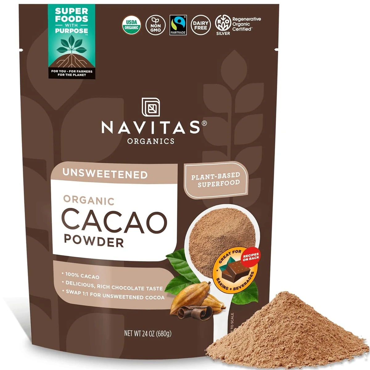 Navitas Organics | Unsweetened Organic Cacao Powder