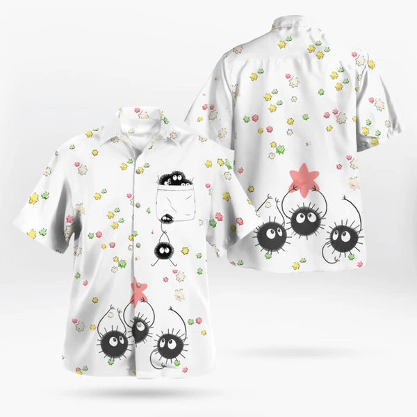 Anime Ghibli Soot Sprites Funny Hawaiian Shirt for Sale