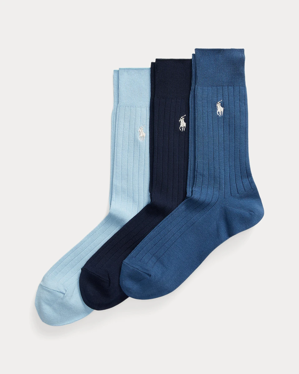 3 paires de chaussettes hautes côtelées pour homme | Ralph Lauren® FR