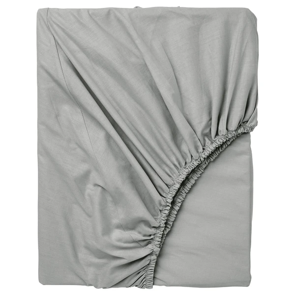 DVALA Drap housse - gris clair 140x200 cm