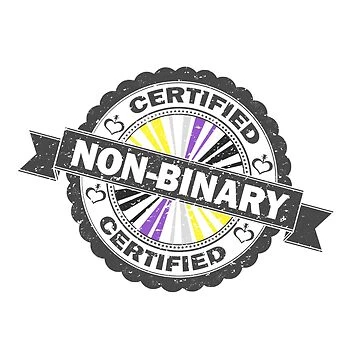 Sceau d'approbation de fierté non binaire certifié avec fond de drapeau de fierté | Sticker