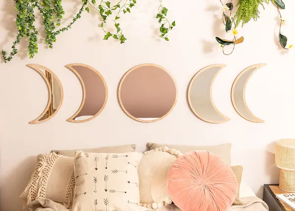 Miroirs Muraux en Bois 5 pièces Estel