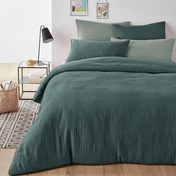 Housse de couette unie en gaze de coton, Kumla