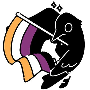 Fierté du corbeau non binaire | Sticker