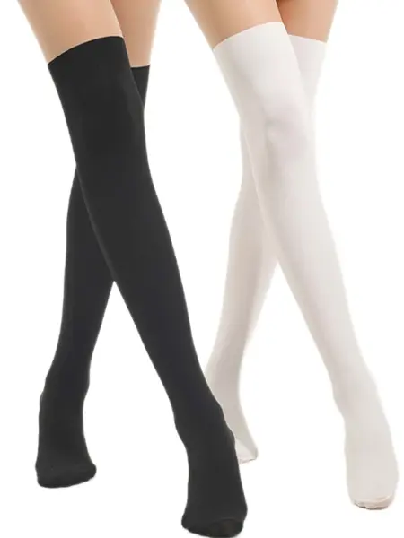 2 paires Collants bicolore