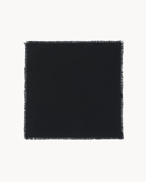 Petit Bandana Cachemire Uni Noir | Kujten Cachemire