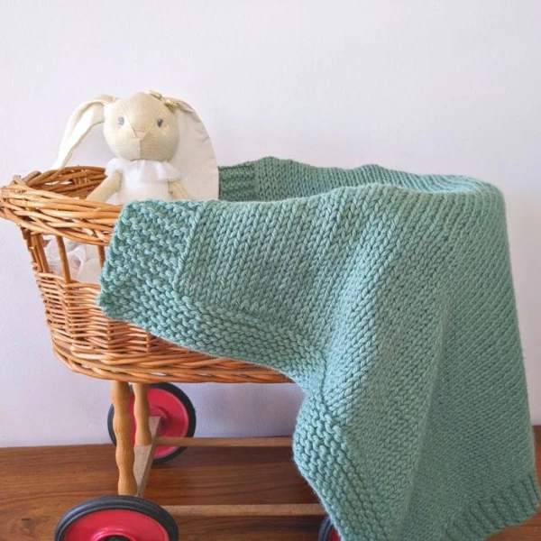 Kit Tricot Couverture Bébé Point Mousse et Jersey - Tuto Gratuit