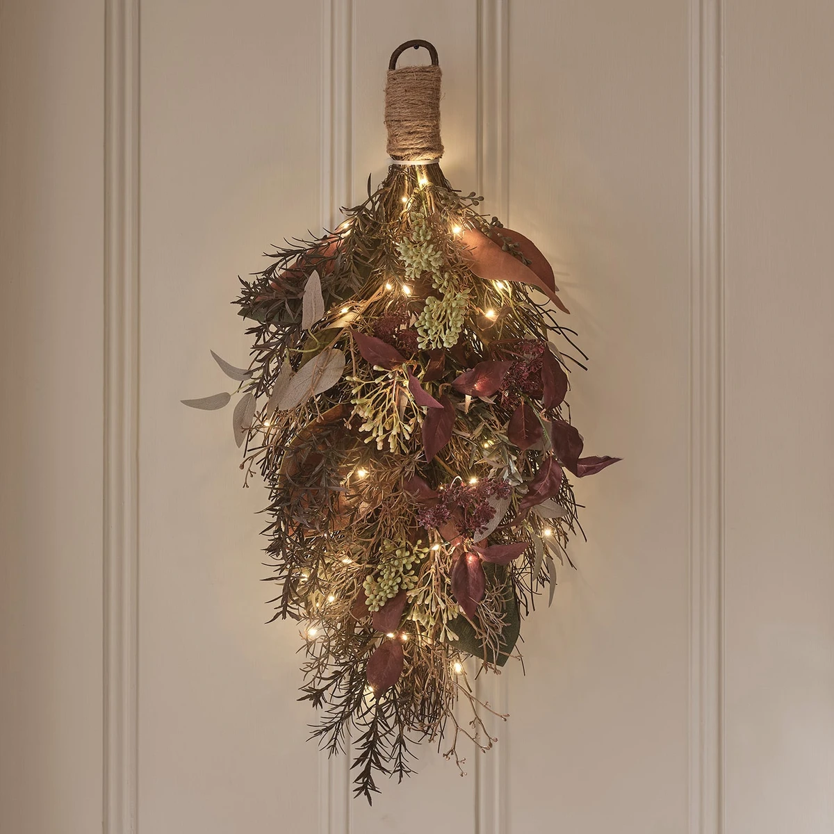 Bouquet Mural Pré-éclairé Automne-Hiver - Décor d'hiver