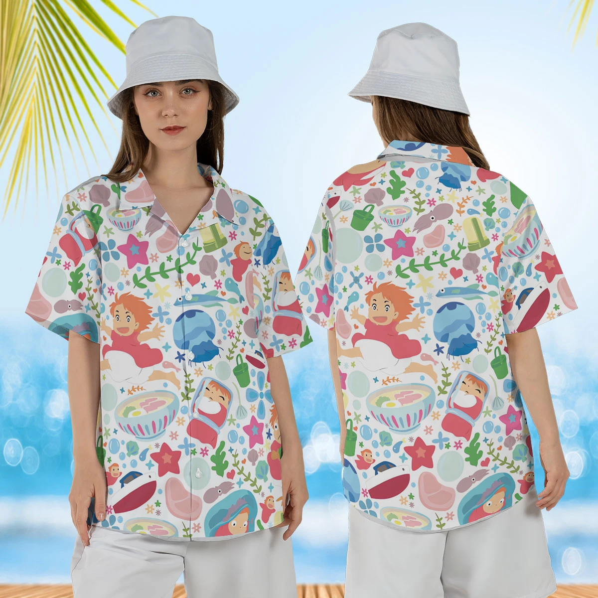 Studio Ghibli Ponyo Pattern Hawaiian Shirt for Sale