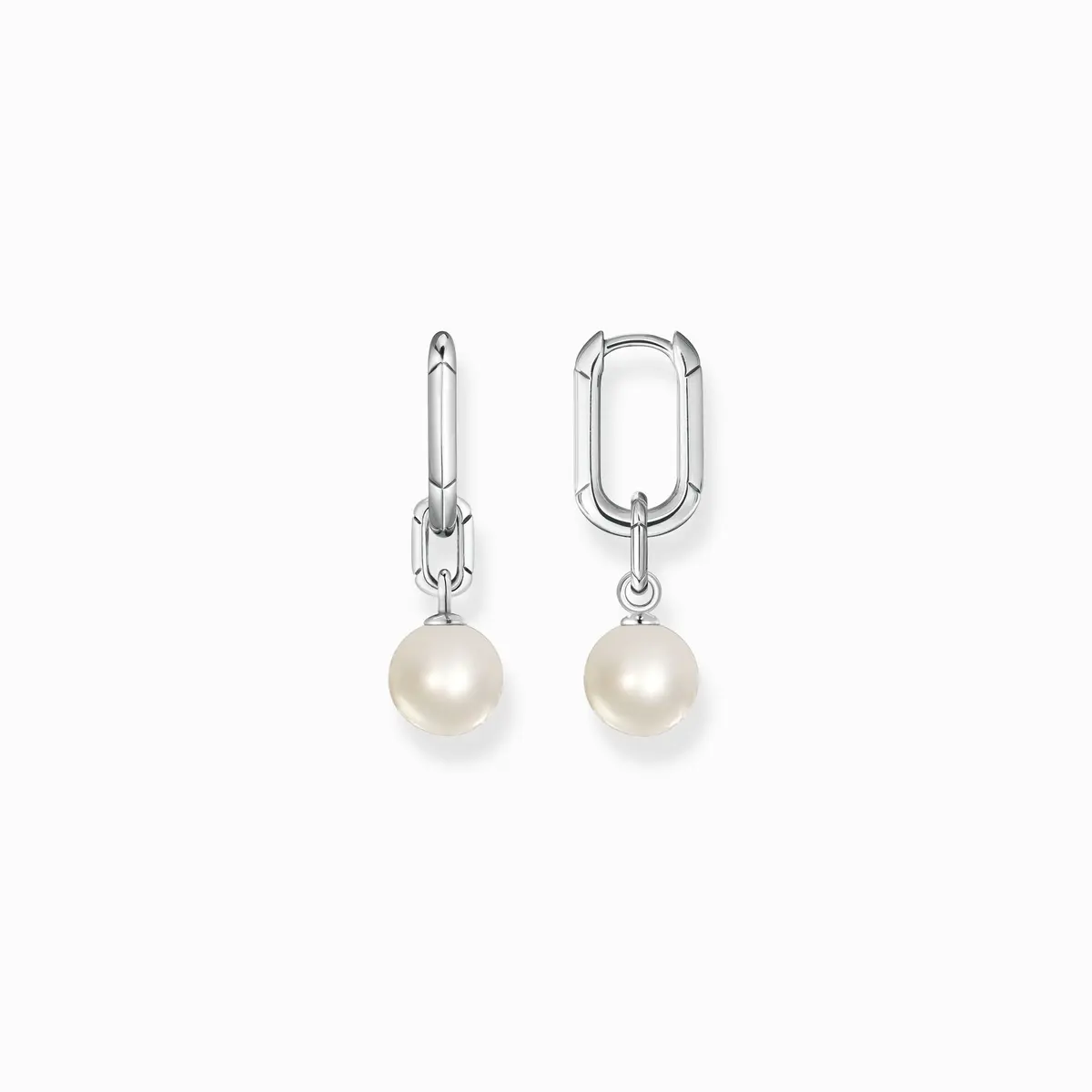Créoles liens et perles argent