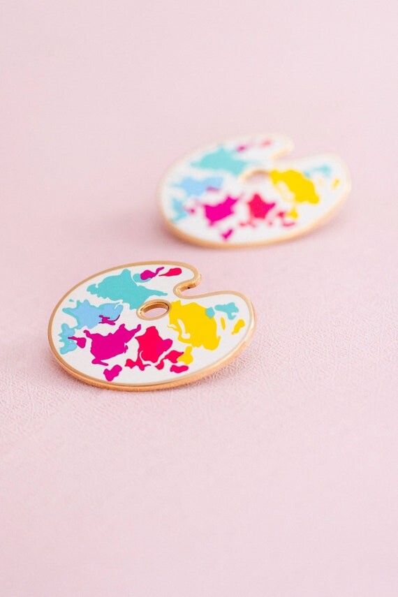 Palette de peinture Épingle en émail, Épingle à peinture arc-en-ciel, Épingle à revers d’artiste, Épingle à veste en denim, Épingle à sac à dos d’artiste, Épingle esthétique