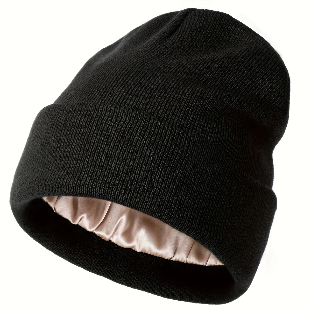 Casual * Lined Beanie Simple Solid Color Elastic Knit Hats Lightweight Cuffed Beanies Winter Warm Skull Cap For Women & Men