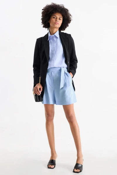 Short avec teneur en lin - high waist