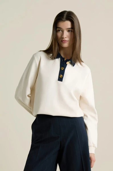 Sweatshirt bicolore col polo