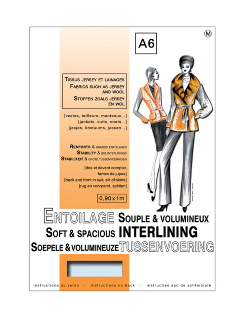 Entoilage tissé volumineux thermocollant 0,9 x 1,0 m - Tissus jersey & Lainages