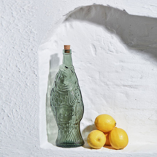 Bouteille en verre poisson 1l - sauge