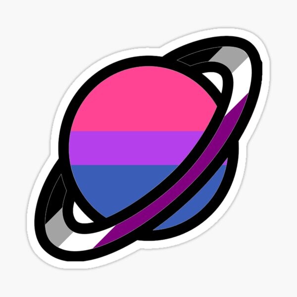 Planet Bi/Ace - Asexual Bi Pride Saturn | Sticker