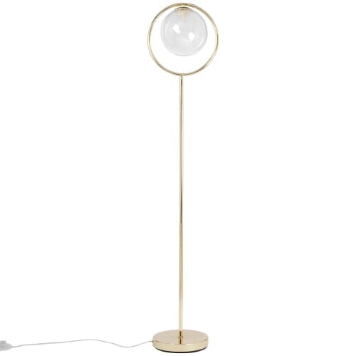 Lampadaire globe en verre et métal doré | Maisons du Monde