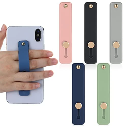 Molain Téléphone Boucle Doigt Titulaire, Support de poignée de téléphone 5 piècesDoigt Téléphone Portable Grip Sangle de téléphone en silicone Support de téléphone portable télescopique(5 couleurs)