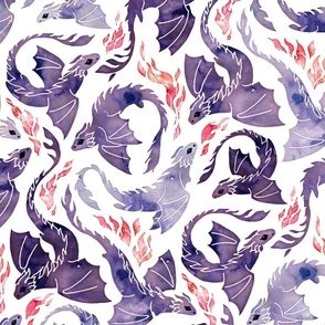Dragon fire purple Fabric | Spoonflower