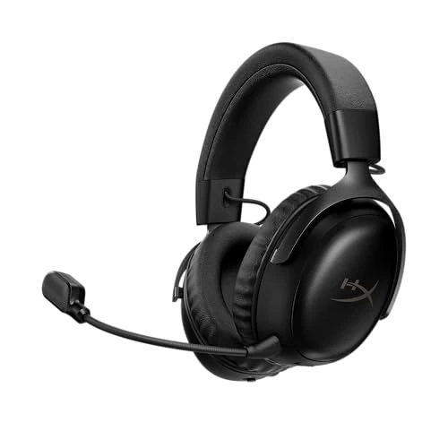 HyperX Cloud III S - Casque de Jeu sans Fil multiplateforme 2,4 GHz Bluetooth - Autonomie jusqu'à 120 Heures - 2,4 GHz - Pilote d'inclinaison de 53 mm - Microphone Amovible de 10 mm - Noir